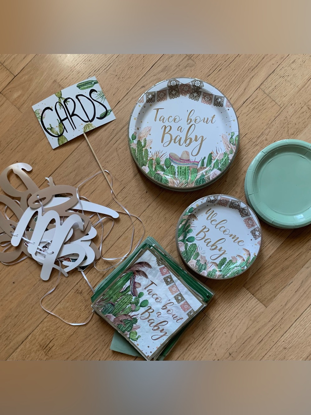Lot of Baby Shower Decorations! Taco Bout a Baby and Succulent Themed - Picture 3 of 12